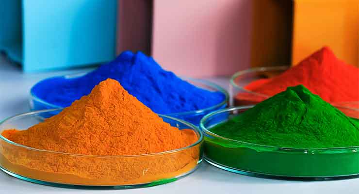 colorful powders illustrating low-temperature-cure powder coatings