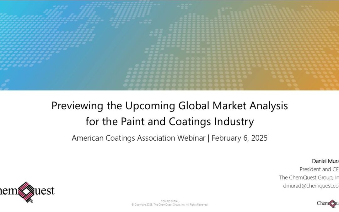 WEBINAR: Previewing the Upcoming Global Market Analysis for the Paint and Coatings Industry